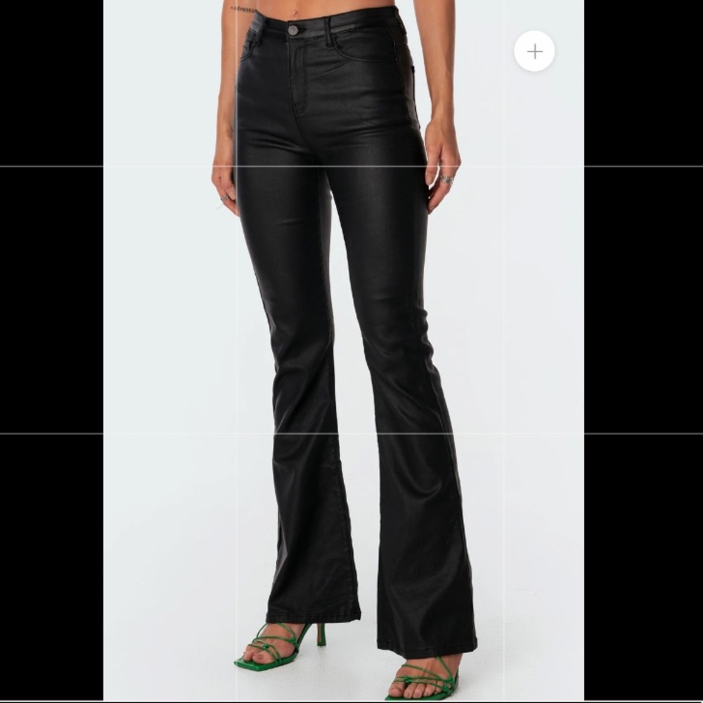 Luna Faux Leather Flare Jeans